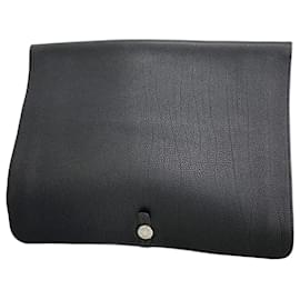 Hermès-Hermes Clutch Bag Dogon Meeting Togo Black G Stamp Men's-Black