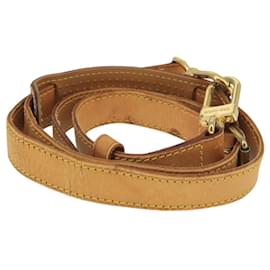 Louis Vuitton-LOUIS VUITTON Adjustable Shoulder Strap Leather 35.4""-43.3"" Beige Auth 100134-Beige