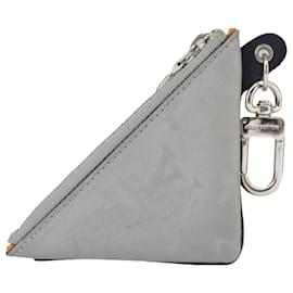 Louis Vuitton-LOUIS VUITTON Monogram satellite Porte Cles Charm Silver MP2217 LV Auth 100165-Silvery