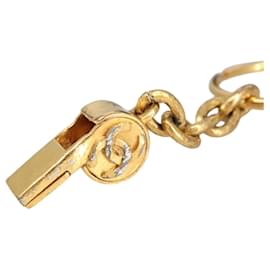 Chanel-CHANEL Whistle Charm metal Gold CC Auth 97759-Golden