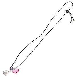 Collar en forma de corazón Baccarat de cristal de vidrio Ag925 rosa Auth am7118 Rosa