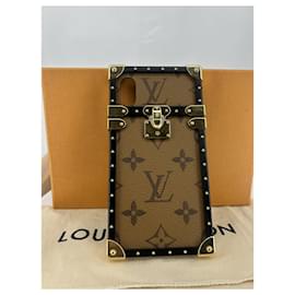 Louis Vuitton-trunk phone case by Louis Vuitton-Black,Light brown,Dark brown,Gold hardware,Monogram