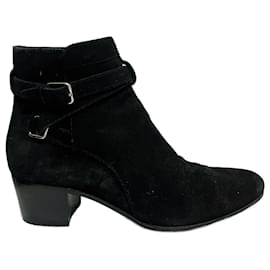 Saint Laurent-Blaze buckled ankle boots-Black