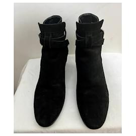 Saint Laurent-Blaze buckled ankle boots-Black