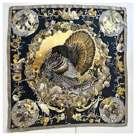 Hermès-Hermès square fauna and flora of Texas-Black,Golden