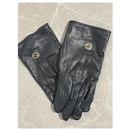Gucci-GUCCI Gloves T.International M Leather-Black