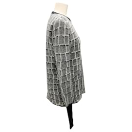 Fendi-Fendi Grey / Black Angora and Alpaca Knit Sweater-Grey