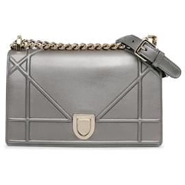 Dior-Silver Dior Small Diorama Flap Crossbody Bag-Silvery