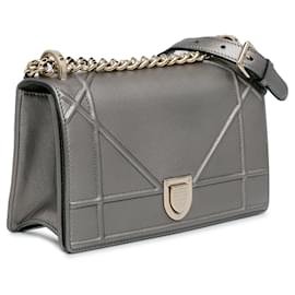Dior-Silver Dior Small Diorama Flap Crossbody Bag-Silvery