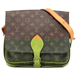 Louis Vuitton-Brown Louis Vuitton Monogram Cartouchiere GM Crossbody Bag-Brown