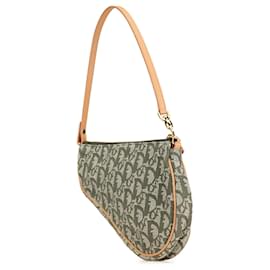 Dior-Green Dior Mini Oblique Saddle Pochette Shoulder Bag-Green