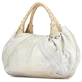 Fendi-Gold Fendi Metallic Leather Spy Hobo Bag-Golden