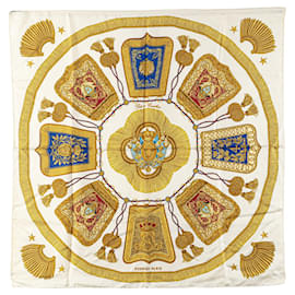 Hermès-HERMES Scarves T.  Silk-White