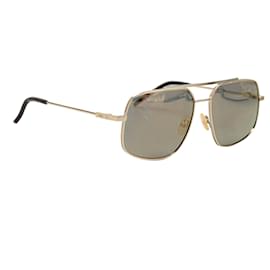 Fendi-Gold Fendi Gold Mirrored Navigator Metal Aviator Sunglasses 0007-Golden