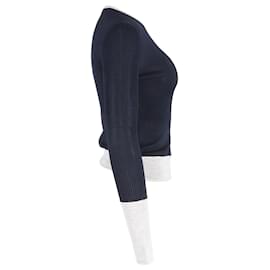 Dior-Dior Ribbed Sweater in Navy Blue Silk-Blue,Navy blue