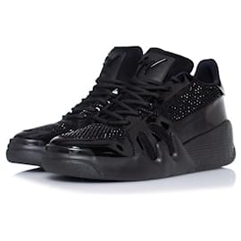 Giuseppe Zanotti-TALON black trainers with rhinestones-Black