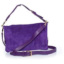 Ralph Lauren-Purple suede crossbody bag-Purple