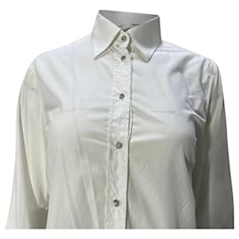 Dolce & Gabbana-Dolce & Gabbana Pussy Bow Shirt in White Cotton-White,Cream