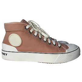 Stella Mc Cartney Stella McCartney High-Top-Sneaker aus rosa Canvas Braun Pink
