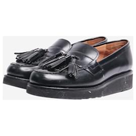 Autre Marque-Black leather tassel loafers - size EU 40-Black