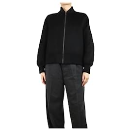 Eric Bompard Black wool-blend bomber jacket - size S Black