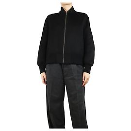Eric Bompard Schwarze Wollmischung Bomberjacke - Größe S Schwarz