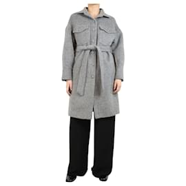 Autre Marque-Grey belted alpaca coat - size S-Grey