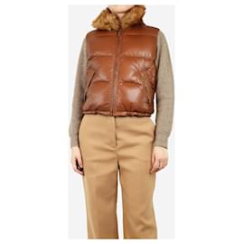 Ralph Lauren-Brown lambskin gilet - size M-Brown