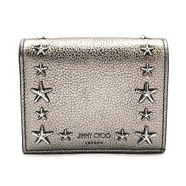 Carteira compacta com studs em forma de estrela Jimmy Choo Prata