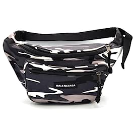 Balenciaga-Balenciaga Body Bag Camouflage 482389-Black,White