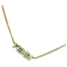 Fendi-Fendi Crystal Pavé Necklace-Golden