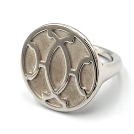 Hermès-Hermes LIFT Scarf Ring in Silver Metal-Silvery