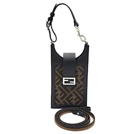 Fendi-Fendi Zucca Shoulder Bag-Brown,Black