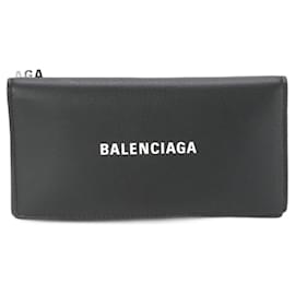 Balenciaga-Balenciaga Leather Long Wallet-Black