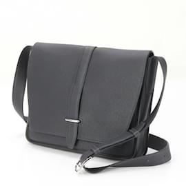 Hermès-Hermes B Engraved Steve Wright Junior Leather Shoulder Bag-Navy blue
