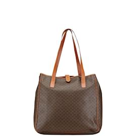 Céline-Celine Macadam Tote Bag-Brown