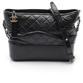 Chanel-Chanel Gabrielle Small Hobo Leather Bag-Black