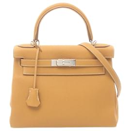 Hermès-Hermes Kelly 28 Togo Handbag Brown-Brown