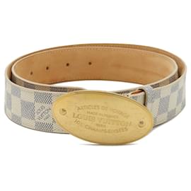 Louis Vuitton-Cinto Voyage Damier Azur Louis Vuitton M9837U-Dourado,Metálico