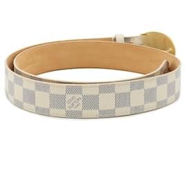 Louis Vuitton-Cinto Voyage Damier Azur Louis Vuitton M9837U-Dourado,Metálico