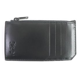 Yves Saint Laurent Saint Laurent Leather Card Case Coin Pocket Black