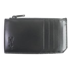 Yves Saint Laurent-Saint Laurent Leather Card Case Coin Pocket-Black