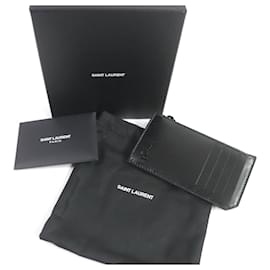 Yves Saint Laurent-Saint Laurent Leather Card Case Coin Pocket-Black