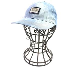 Dolce & Gabbana-Dolce & Gabbana Leather Baseball Cap Blue-Blue
