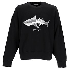 Palm Angels Sweatshirt mit Haifischdruck Schwarz