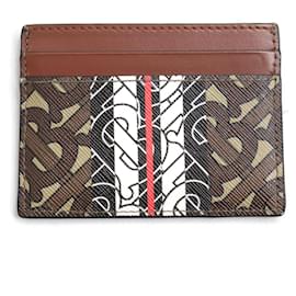 Burberry-Burberry TB Monogram Leather Card Case Brown-Brown