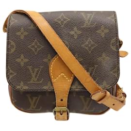 Louis Vuitton-Louis Vuitton Monogram Mini Cartouchiere PM Shoulder Bag-Brown