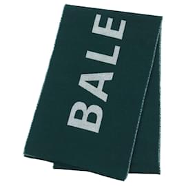 Balenciaga-Cachecol longo de lã Balenciaga com logo-Verde