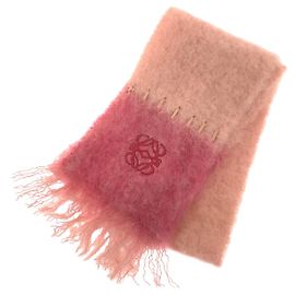 Loewe Anagram Wool Mohair Scarf Stole Pink