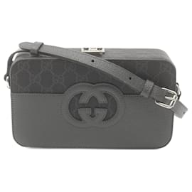 Gucci-Bolsa de Ombro Gucci Cutout Interlocking G-Cinza